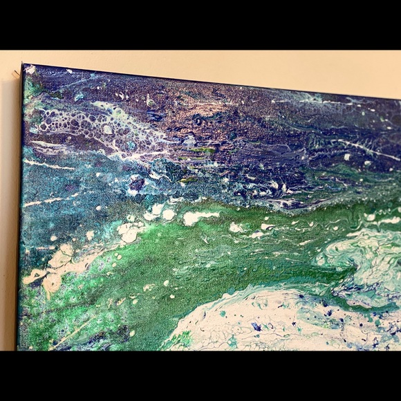 Acrylic painting original art work Ocean signed artist J. Cruz seascape beach - Picture 9 of 10